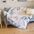 Couverture de couverture en polyester tissée de conception populaire pour canapé